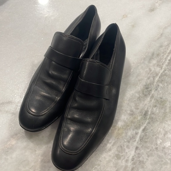 GUCCI Logo Leather Loafers Men\'s Size 8.5 AUTHENTIC